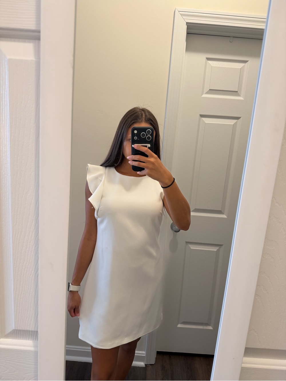 Lulu's White Ruffle Sleeve Dress